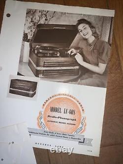 Vintage General Electric Radio Dealer -Spec Sheets- LC-608, LB-700, LB-502