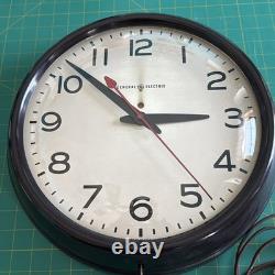 Vintage General Electric Red Dot Glass Working School Clock