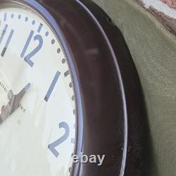 Vintage General Electric Red Eye School Wall Clock 14-1/2 #1HA1612 Rewired