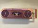 Vintage General Electric Sidestep Pink Boombox Battery Stereo Cassette 80s