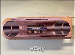 Vintage General Electric Sidestep Pink boombox Battery Stereo Cassette 80s