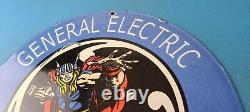 Vintage General Electric Sign Thor Marvel Gas Auto Shop Pump Porcelain Sign