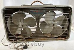 Vintage General Electric Steel Commercial High Velocity 27 Double Box Fan READ