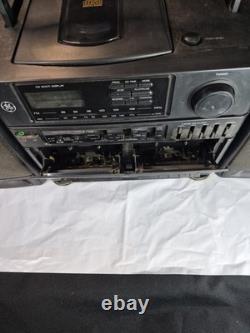Vintage General Electric Stereo Boombox Portable Cassette And CD Player. Works