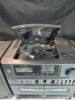 Vintage General Electric Stereo Boombox Portable Cassette And CD Player. Works