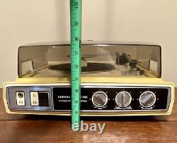 Vintage General Electric Stereo Record Player Model P-3&0A Banana Yellow