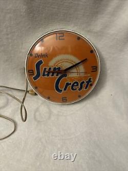 Vintage General Electric Sun Crest Soda Electric Wall Clock Rare
