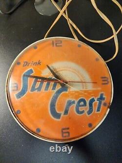 Vintage General Electric Sun Crest Soda Electric Wall Clock Works