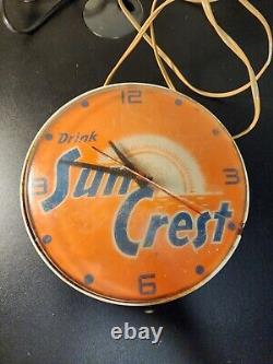Vintage General Electric Sun Crest Soda Electric Wall Clock Works
