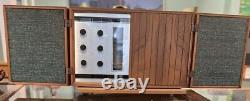 Vintage General Electric T-1000C Stereo/Radio, Mid Century Modern Walnut Cherry