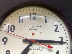 Vintage General Electric Telechron Red Dot School Clock 15 Used Runs