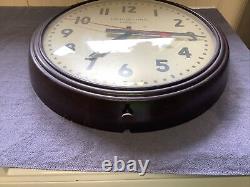 Vintage General Electric Telechron Red Dot School Clock 15 Used Runs