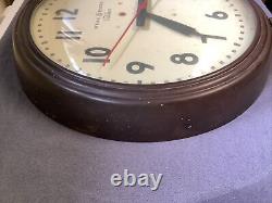 Vintage General Electric Telechron Red Dot School Clock 15 Used Runs