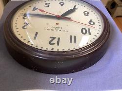 Vintage General Electric Telechron Red Dot School Clock 15 Used Runs