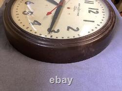 Vintage General Electric Telechron Red Dot School Clock 15 Used Runs