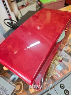 Vintage General Electric Transistor radio 517f Red GE 1950s, Works Well