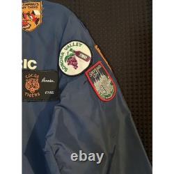 Vintage General Electric Trident Launch Team Jacket 35 Patches Snap Blue Small