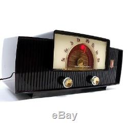 Vintage General Electric Tube Radio Dial Beam Mid Century Modern Red Rare Works