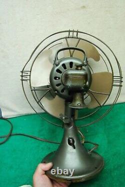 Vintage General Electric Vortalex 12 3 speed Oscillating Fan CLEAN Smooth