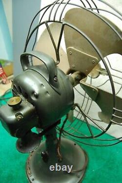 Vintage General Electric Vortalex 12 3 speed Oscillating Fan CLEAN Smooth
