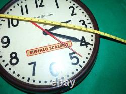 Vintage General Electric Wall Clock Buffalo Scale Brown Bakelite Industrial