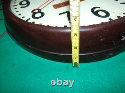 Vintage General Electric Wall Clock Buffalo Scale Brown Bakelite Industrial