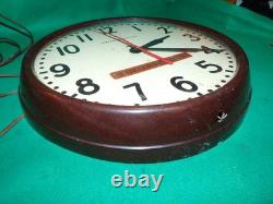 Vintage General Electric Wall Clock Buffalo Scale Brown Bakelite Industrial