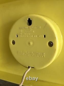 Vintage General Electric Wall Telechron Clock Model #2H105Yellow, WORKS