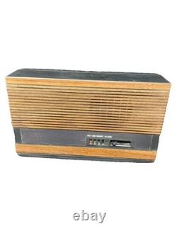 Vintage General Electric Walnut Finish Radio Alarm Clock 7-4305B Rolling Numbers