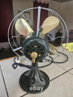 Vintage General Electric Whiz 9 Inch Brass Blade Fan Restored