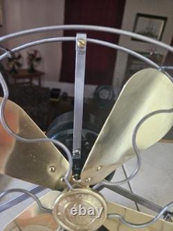 Vintage General Electric Whiz 9 Inch Brass Blade Fan Restored