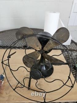 Vintage General Electric Whiz 9 Inch Brass Blade Fan Restored