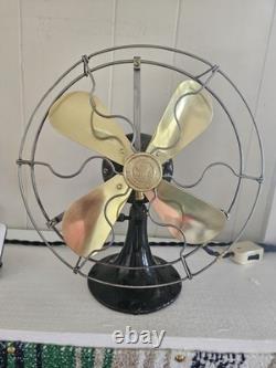 Vintage General Electric Whiz 9 Inch Brass Blade Fan Restored