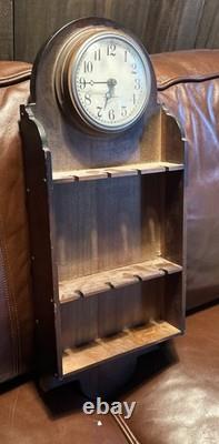 Vintage General Electric Wood Hanging Wall pipe/spoon display shelf Clock