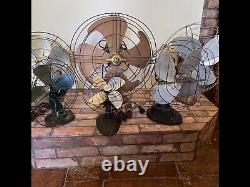 Vintage General Electric fan original dark green base fan works