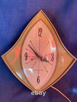 Vintage General Electric model 2159 Avocado Green Wall Clock Mid Century Modern