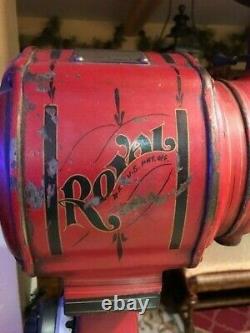 Vintage General Store Electric Royal, A. J. Deer Co. Red Coffee Grinder No. 7263