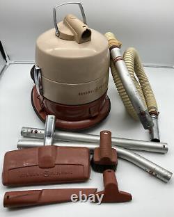 Vintage Industrial General Electric GE Swivel Top Reach Easy Canister Vacuum