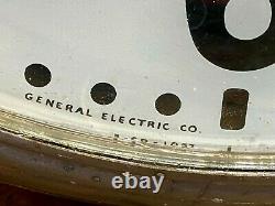 Vintage Large GENERAL ELECTRIC WALL CLOCK School Industrial Lighted w Glass Face