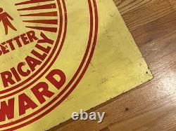 Vintage Large Sign General Electric Gold Medallion Home Total Electric Award Wow