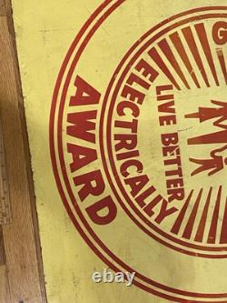 Vintage Large Sign General Electric Gold Medallion Home Total Electric Award Wow