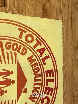 Vintage Large Sign General Electric Gold Medallion Home Total Electric Award Wow