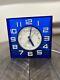 Vintage Lucite Cobalt Blue Wall Clock General Electric Square Retro 60s Mcm