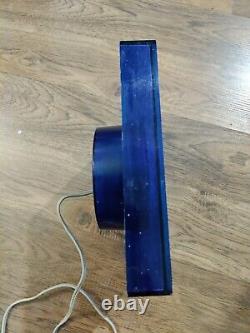 Vintage Lucite Cobalt Blue Wall Clock General Electric Square Retro WORKING