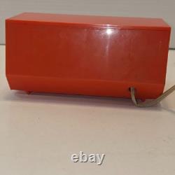 Vintage MCM General Electric GE Model 8114 Flip Clock Orange Works