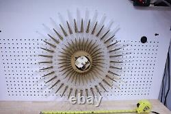 Vintage MCM General Electric Starburst Wire Electric wall clock Gold Tone 24 US