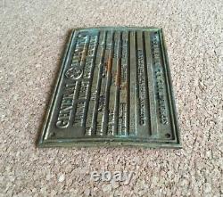 Vintage Metal Plaque Badge Tag General Electric Marine Direct Current Generator