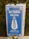 Vintage National Mazda Sign Tin Metal Lamp Bulb General Electric Lighting 6x4