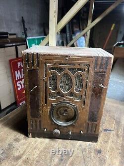Vintage Old Rare Tombstone 6GM General Electric Tube Radio Wood Case Parts USA