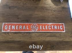 Vintage Original General Electric GE Emblem Logo Metal Sign Advertising